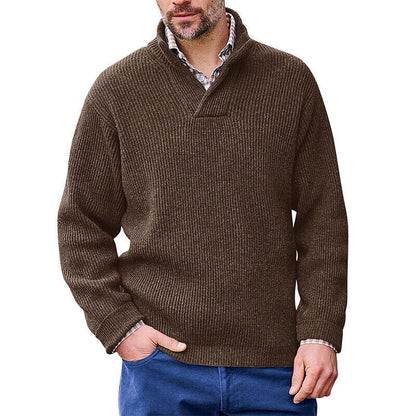 Herren Strickpullover Modern Stehkragen Rippstruktur
