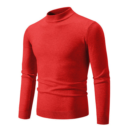 Herren Pullover Feinstrick Hochkragen Elastisch