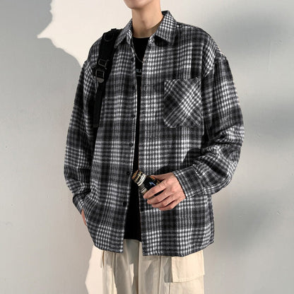 Herren Überhemd Jacke Karo Modern Berlin Style