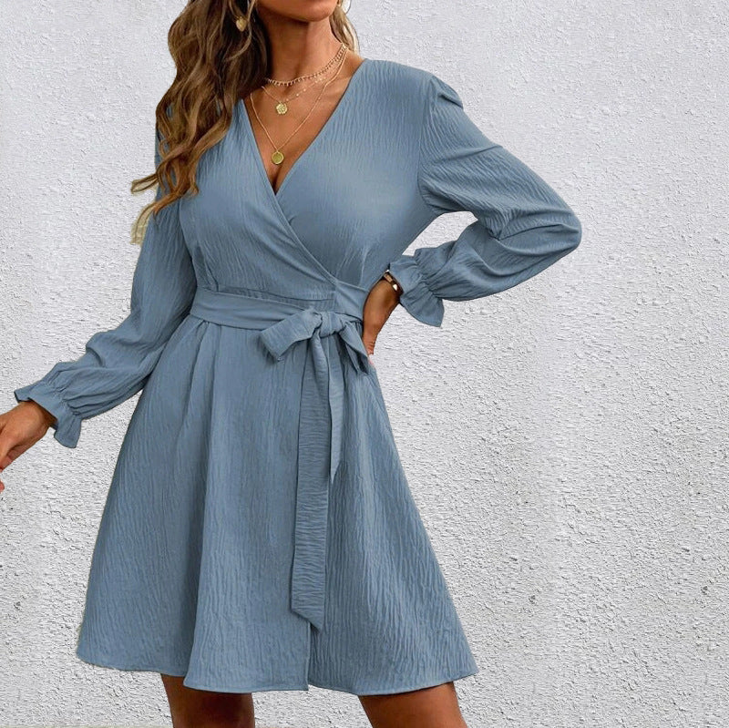 Damen Wickelkleid Voluminöse Ärmel Modern Heidi Chic