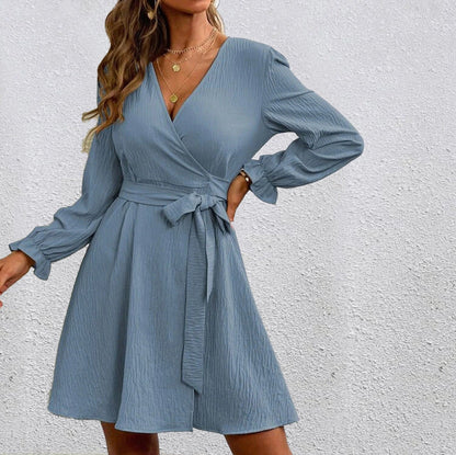 Damen Wickelkleid Voluminöse Ärmel Modern Heidi Chic