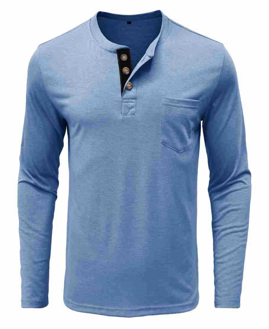 Herren Langarmshirt Mit Knöpfen Modern Sportlich