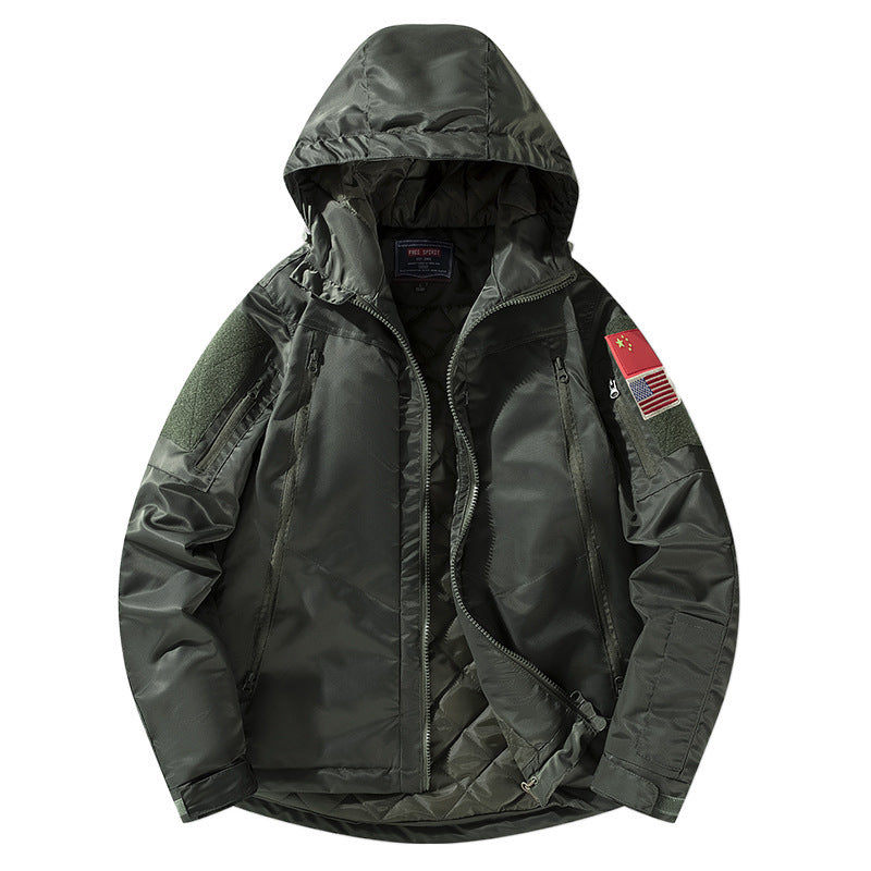 Herren Winterjacke Isoliert Verstellbare Kapuze Funktions-Taschen