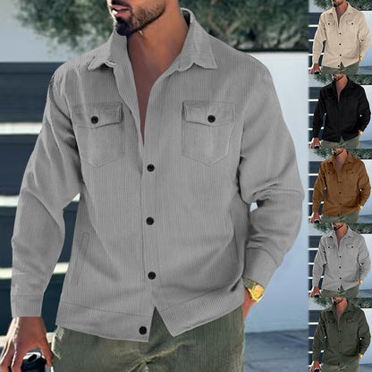 Herren Cordjacke Modern Schnitt mit Brusttaschen - BerlinGlamour