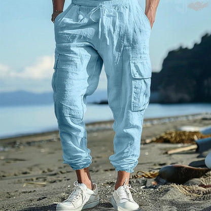 Herren Cargo-Hose elastisch mit Seitentaschen Praktisch