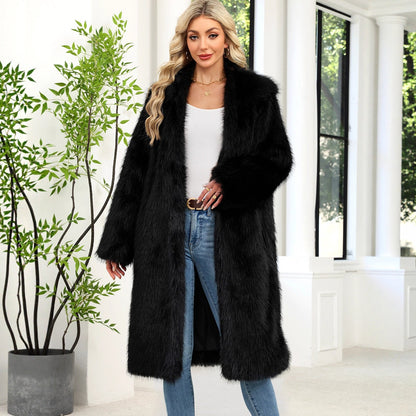 Kunstpelzmantel Damen Flauschig Elegant Lang - BerlinGlamour
