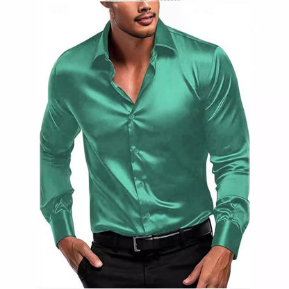 Herren Hemd Seiden-Glatt Elegantes Business-Hemd