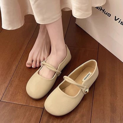 Damen Ballerinas mit Riemchen und weicher Sohle KomfortSchuhe
