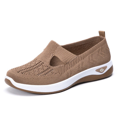 Damen Sneaker Bequem Luftig Strick Optik
