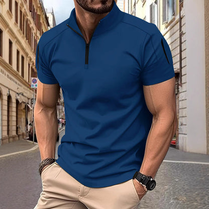 Funktions-T-Shirt Herren mit Reißverschluss Sportlich Modern