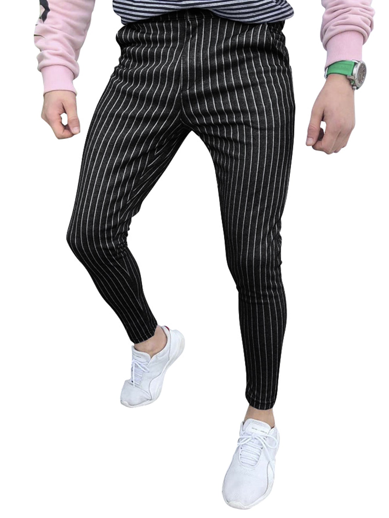 Herren Jeans Slim Fit Streifenmuster Modern Elegant