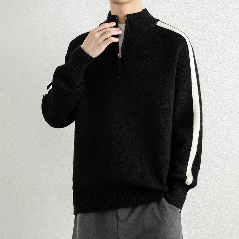 Herren Pullover Sportlich Modern mit Halbzipper