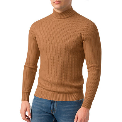 Herren Rollkragenpullover Strukturiert Bequem Warm
