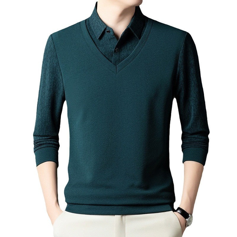 Herren Pullover V-Ausschnitt Strukturiert Eleganter Style