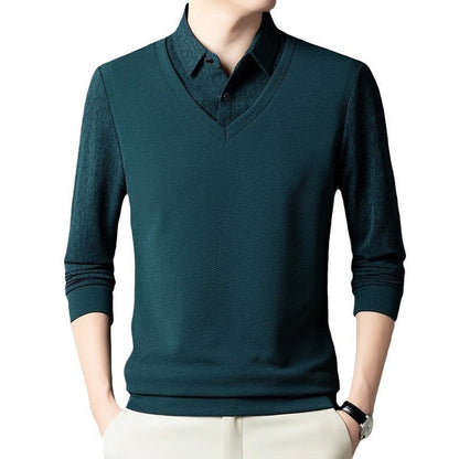 Herren Pullover V-Ausschnitt Strukturiert Eleganter Style