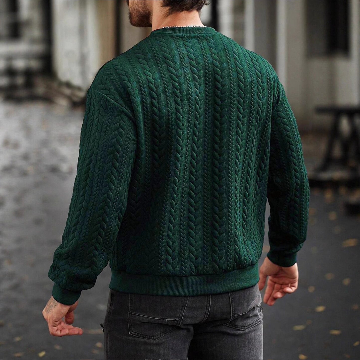 Herren Strickpullover Muster Pullover Grobstrick Modern