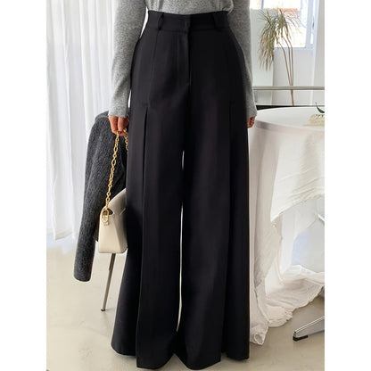 Elegante Damen Hose Weit Falten Hochwertig - BerlinGlamour