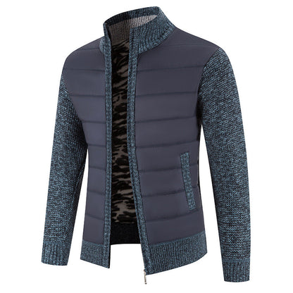 Herren Steppjacke Warm Mit Strickarm Modern