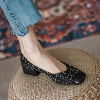 Damen Ballerinas Elegante Tweed Schuhe Komfortabel - BerlinGlamour