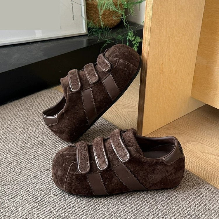 Damen Clogs Weich Wildleder Bequem Klettverschluss