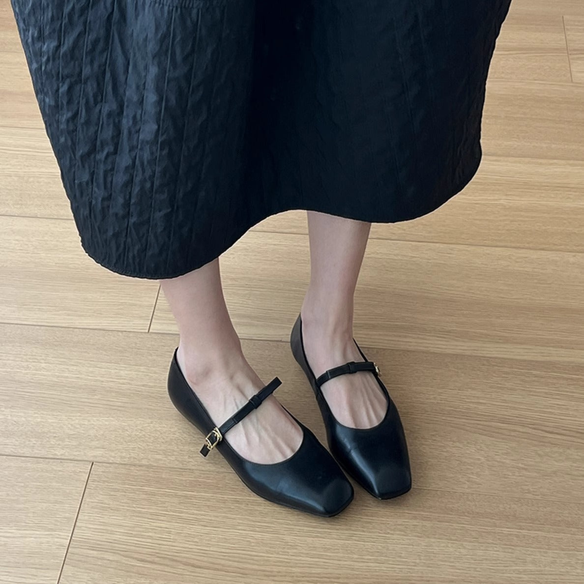 Damen Ballerinas Elegante Riemen Schuhe Quadratisch