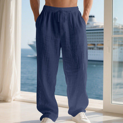 Herrenhose Baumwolle Bequem Elastischer Bund Kordelzug