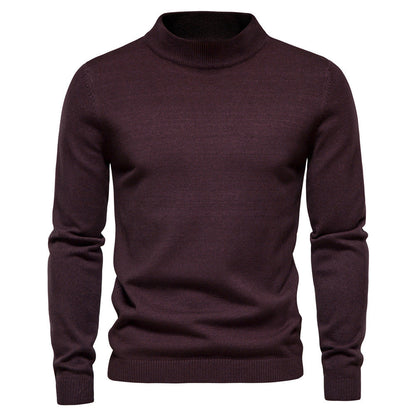 Herren Rollkragenpullover aus Merinowolle Elegent Schwarz