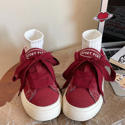 Damen Sneaker Hoch Sportlich Elegant Schnürung