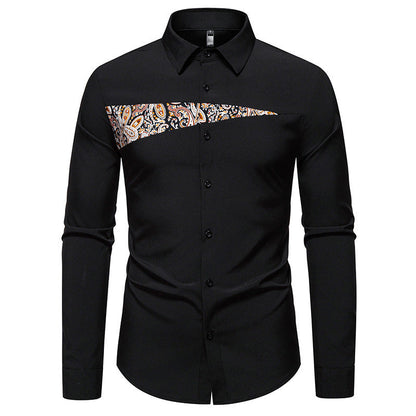 Herren Hemd Langarm Paisley Design Modern