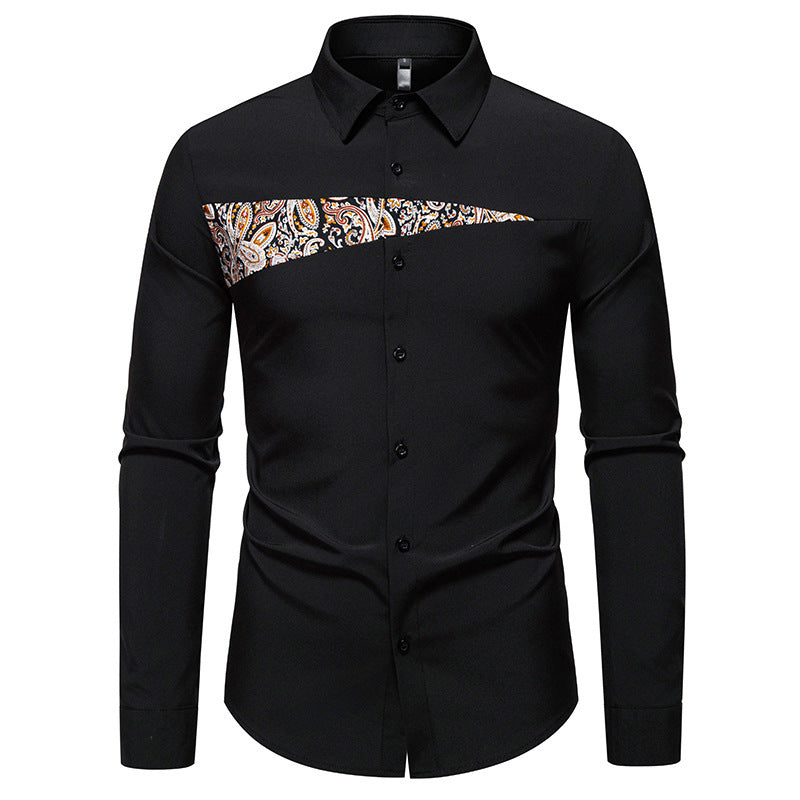Herren Langarmhemd Paisley Design Modern Berlin