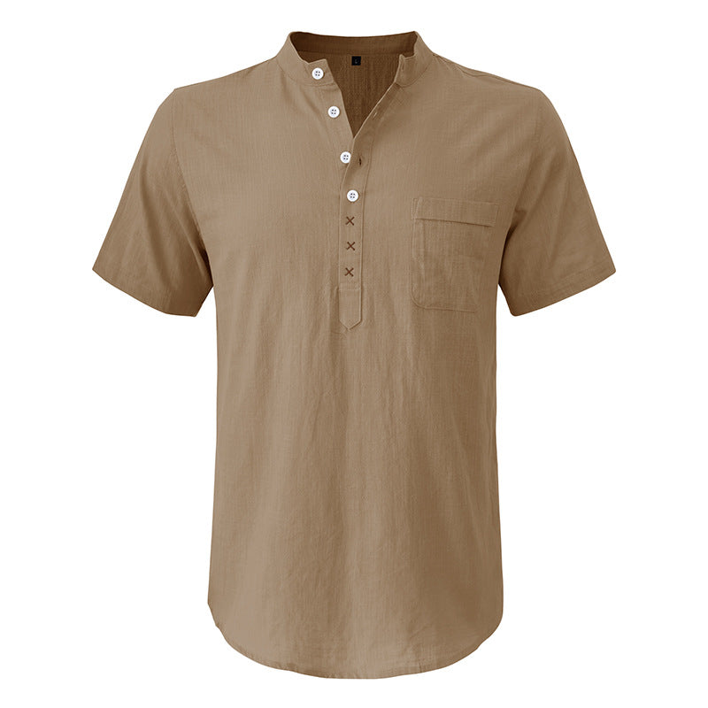 Herren Henley-Shirt Kurzarm atmungsaktiv mit Knopfleiste