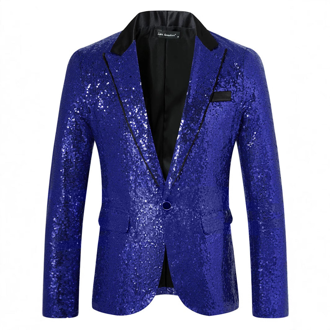 Paillettenblazer Herren Glamour Jacke Glitzer
