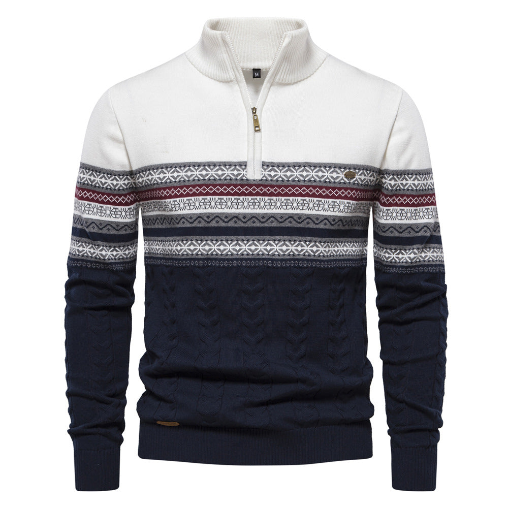 Herren Pullover Modern Zipper Farbenfroh Trendy