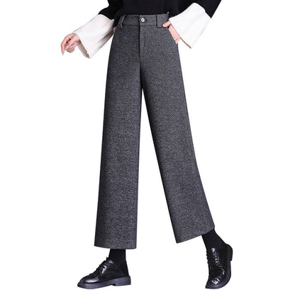 Damen Wollhose Weite Bein mit Klassischem Muster