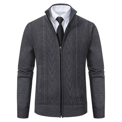 Herren Strickjacke Struktur Webung Modern