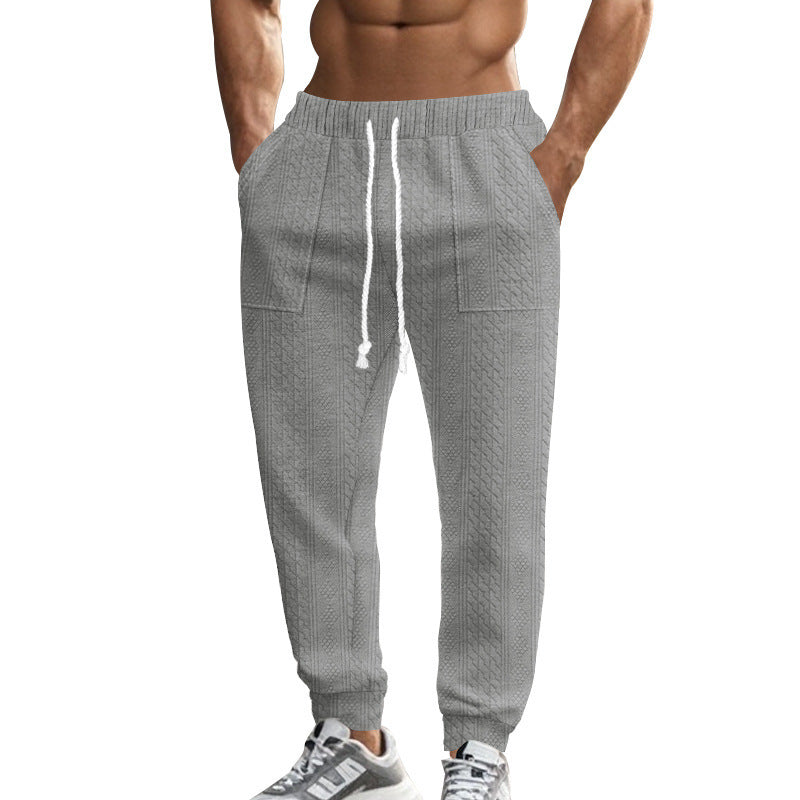 Herren Freizeithose Modern Strickdesign Schwarz