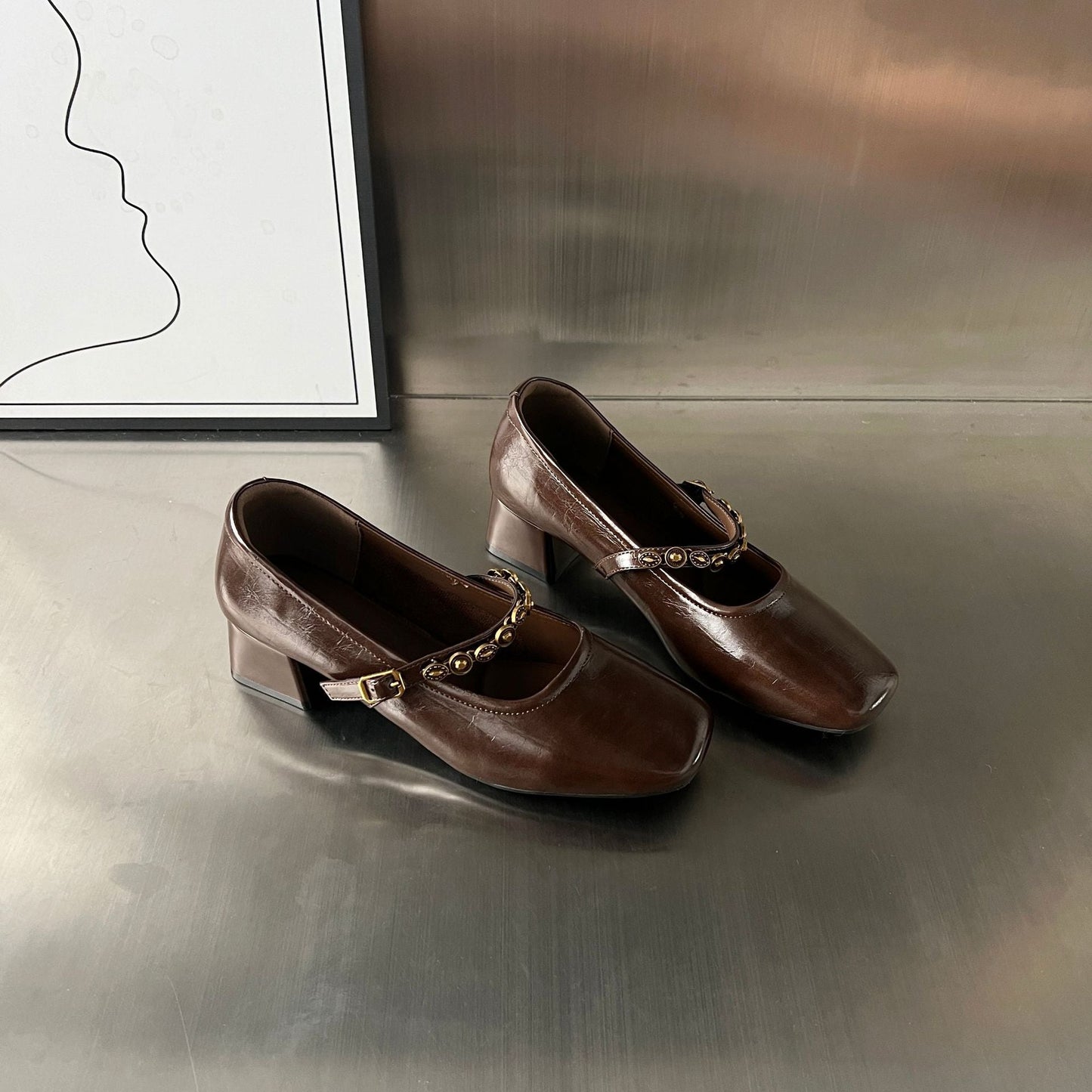 Damen Plateauschuhe Elegantes Design Stabile Blockabsätze