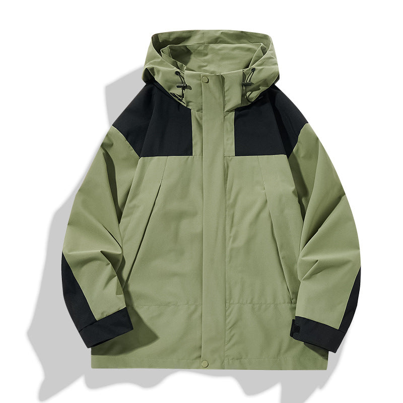 Wasserfeste Herren Windjacke Sportlich Schwarz