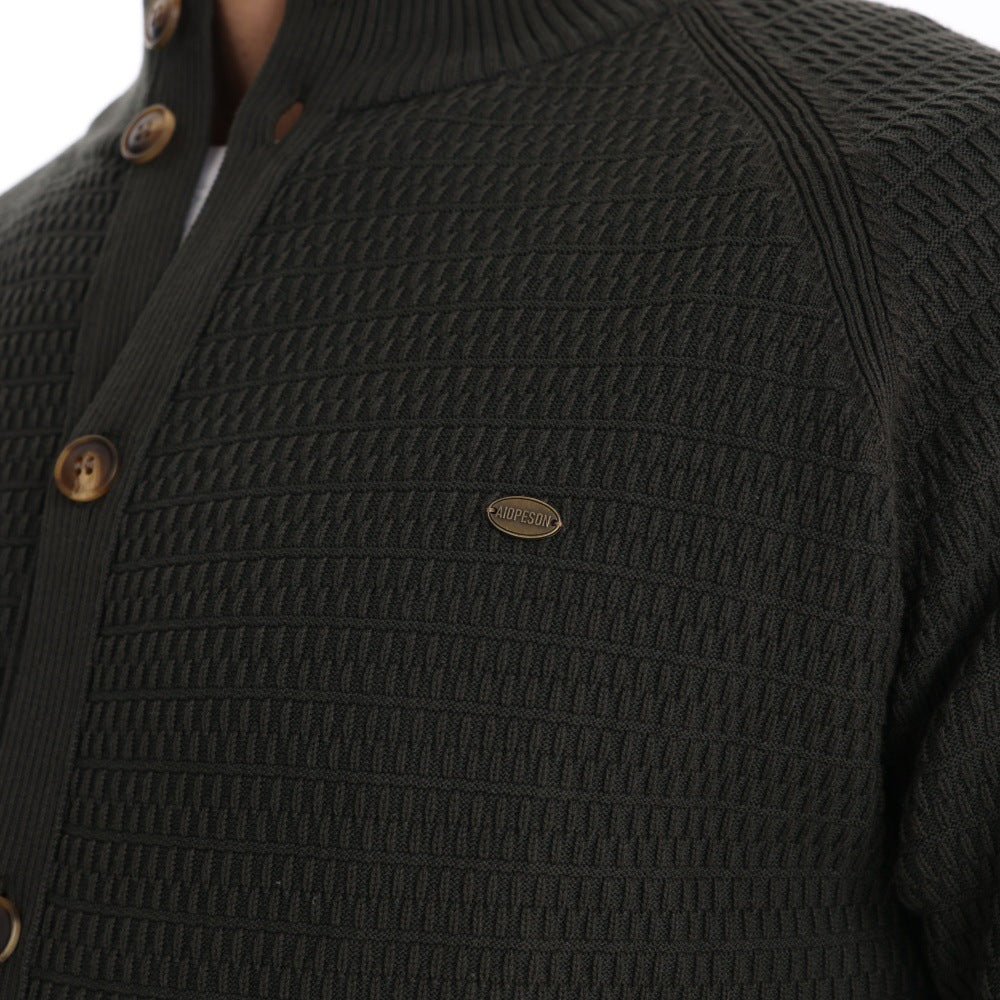 Herren Strickjacke Strukturiert Mit Knöpfen Modern