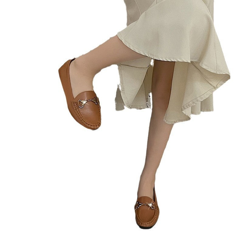 Damen Mokassin Slipper Gold Akzente Modern