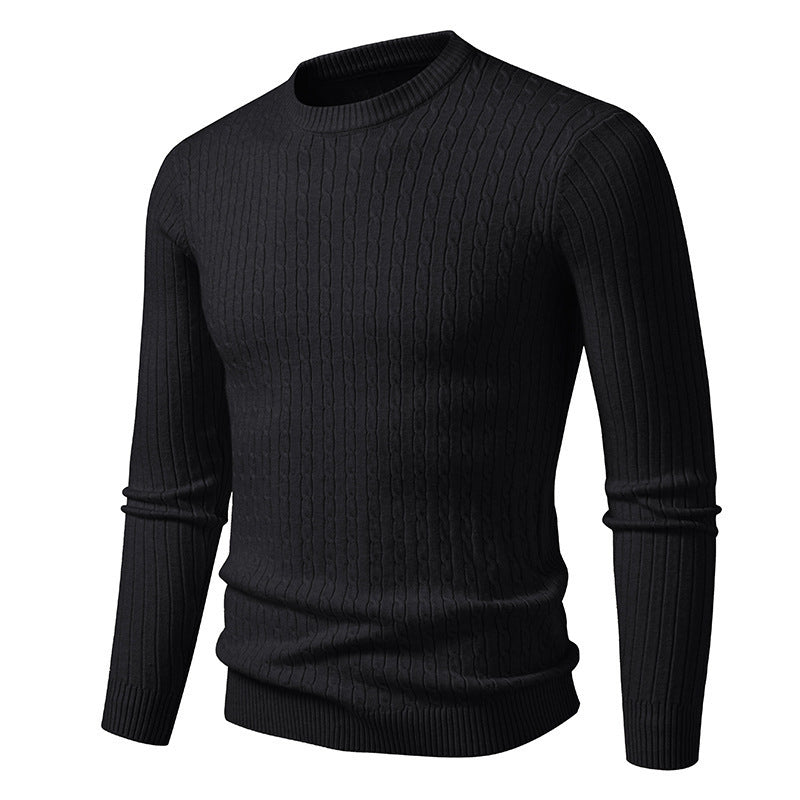 Herren Pullover Feinstrick Strukturiert Zopfmuster Elegант