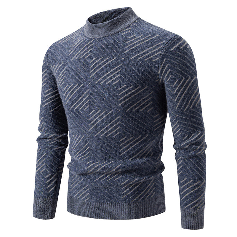 Eleganter Herrenpullover Strukturmuster Modern