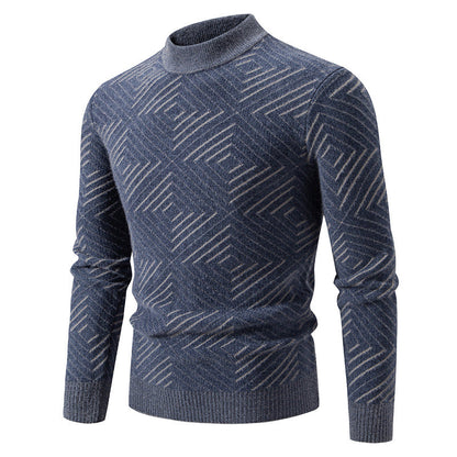 Eleganter Herrenpullover Strukturmuster Modern