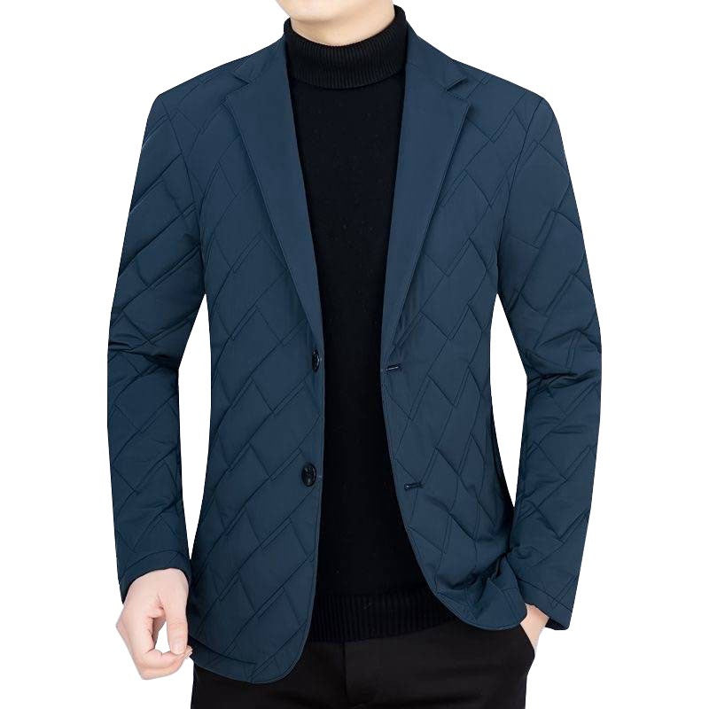 Herren Steppjacke Slimfit mit Karomuster Modern