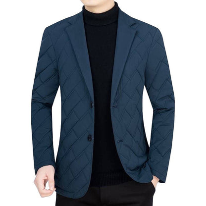Herren Steppjacke Slimfit mit Karomuster Modern