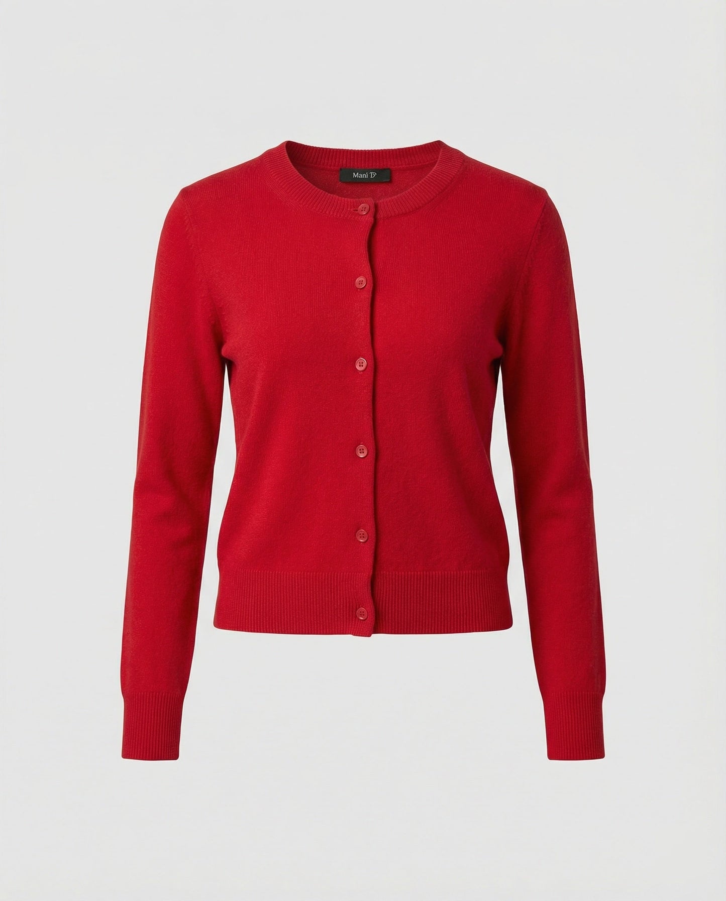 Damen Strickjacke Wollmischung Rot Festlich