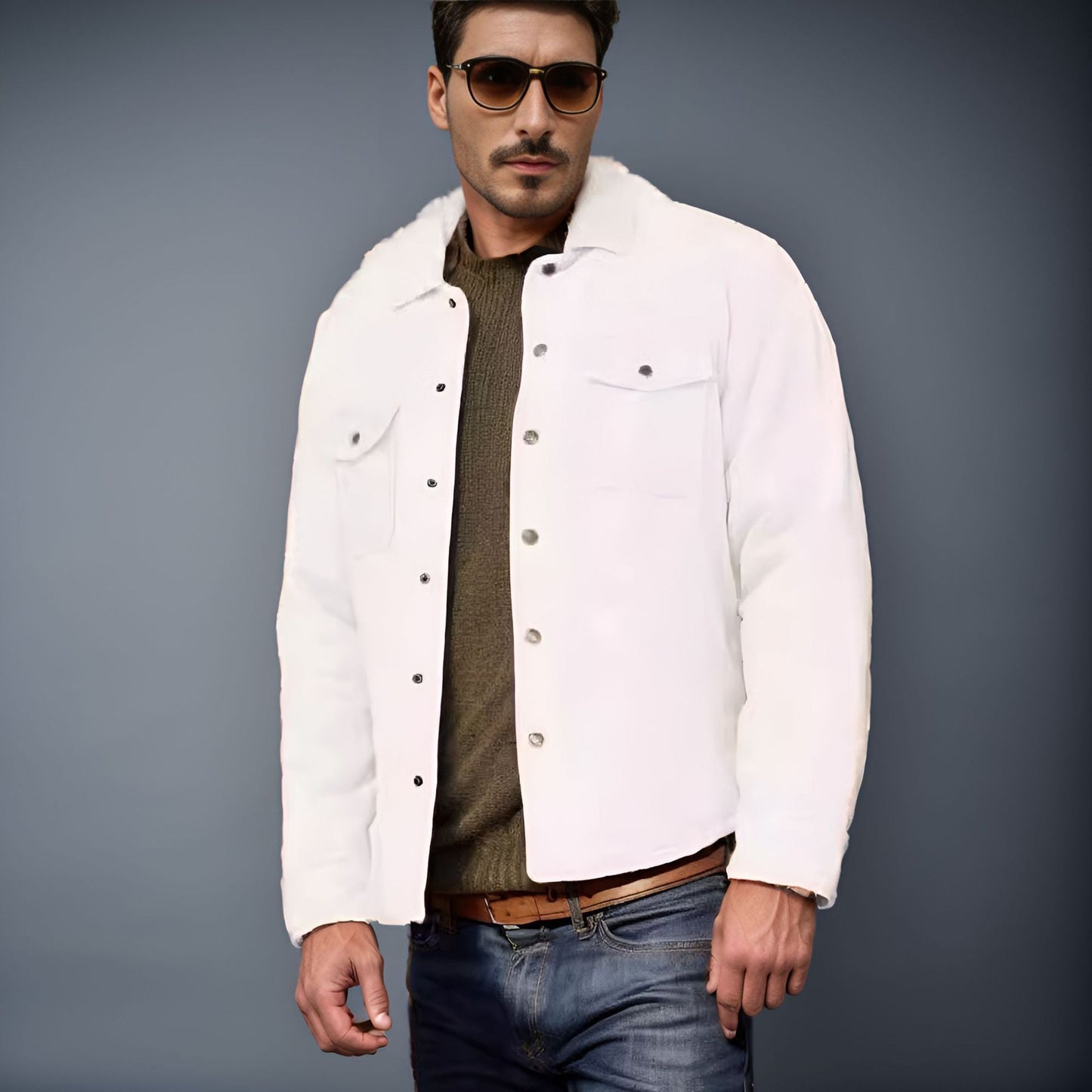 Herren Cordjacke Knopfdetails Modern Lederoptik - BerlinGlamour