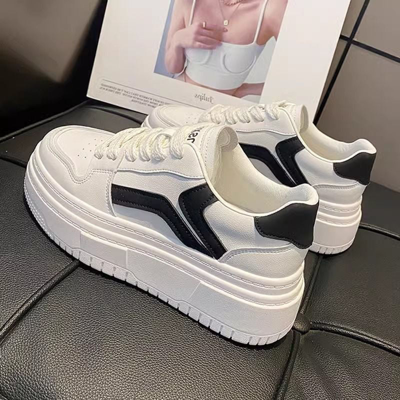 Damen Sneaker Plattform Schuhe Modisch Kontrast