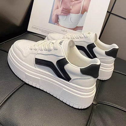 Damen Sneaker Plattform Schuhe Modisch Kontrast