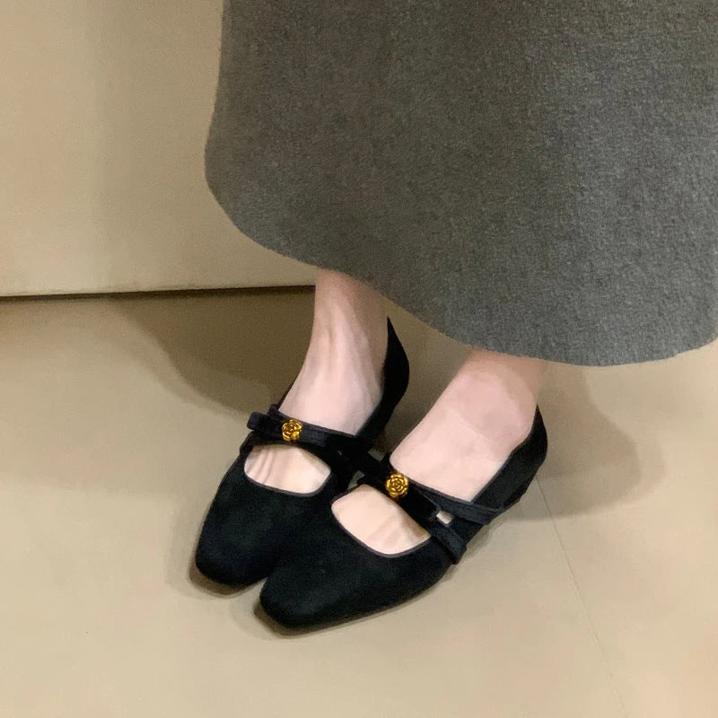 Damen Halbschuhe Elegant Riemen Weich Polster